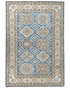 4x6 Ft Blue Kazak Afghan Hand Knotted Geometric Design Wool Area Rug